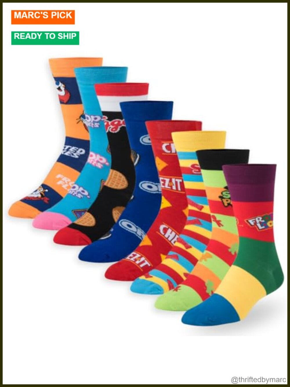 8 Pair Novelty Food Snack Novelty Socks Polyester Spandex Gift Set